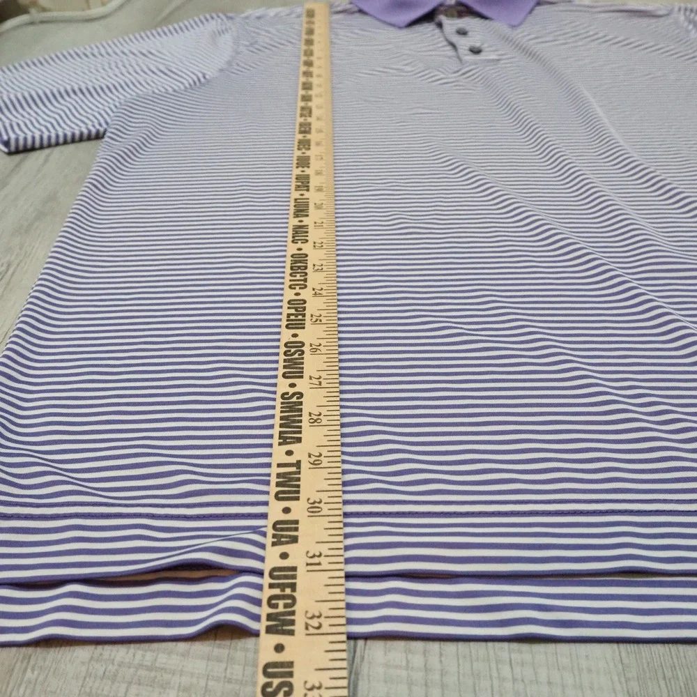 FootJoy Mens‎ XL Golf Polo Shirt Short Sleeve Performance Purple Striped ProDry